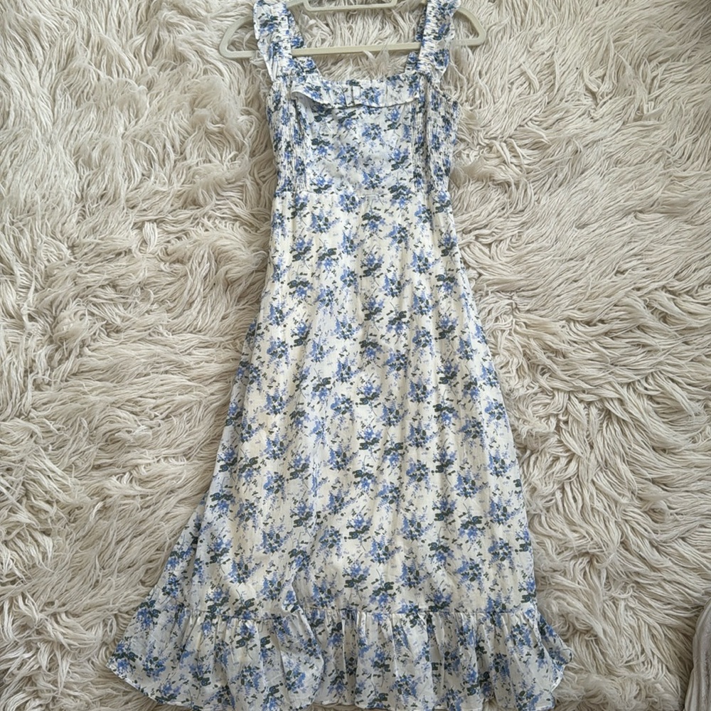 Boutique Blue and Green Floral Dress